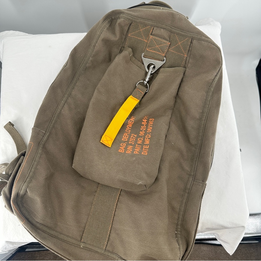 Rothco Vintage Canvas Flight Bag Olive Cotton Backpack